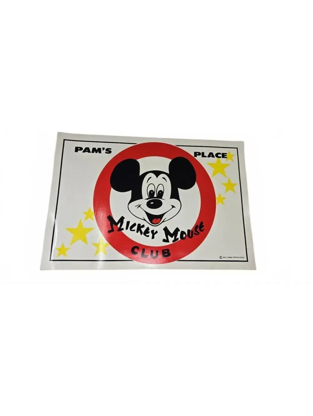 1970s Mickey Mouse Club Vinyl Placemat 